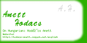 anett hodacs business card